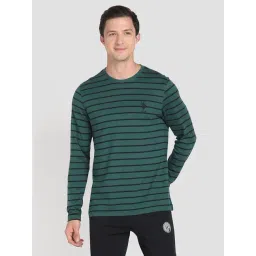U.S. Polo Assn. Green Regular Fit Striped Cotton Lounge T-Shirt-picture-39