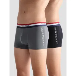 U.S. Polo Assn. Grey & Black Cotton Regular Fit Trunks - Pack Of 2-picture-39