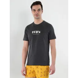 U.S. Polo Assn. Grey Cotton Regular Fit Printed Lounge T-Shirt-picture-32