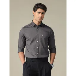 U.S. Polo Assn. Grey Cotton Regular Fit Shirt-picture-39