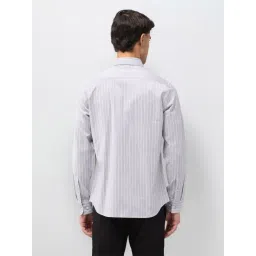 U.S. Polo Assn. Grey Cotton Regular Fit Striped Shirt image 2
