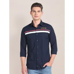 U.S. Polo Assn. Horizontal Striped Pure Cotton Casual Shirt-picture-17