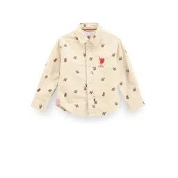 U.S. Polo Assn. Kids Beige Printed Full Sleeves Shirt-picture-30