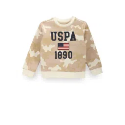 U.S. Polo Assn. Kids Beige Printed Full Sleeves Sweatshirt-picture-11