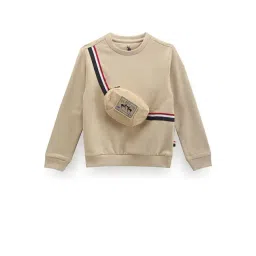 U.S. Polo Assn. Kids Beige Solid Full Sleeves Sweatshirt-picture-26