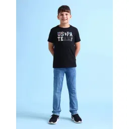 U.S. Polo Assn. Kids Black Cotton Printed T-Shirt-picture-45