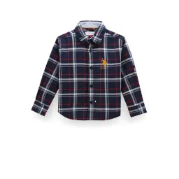 U.S. Polo Assn. Kids Blue Checks Full Sleeves Shirt-picture-10