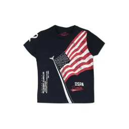 U.S. Polo Assn. Kids Blue Cotton Printed T-Shirt-picture-26