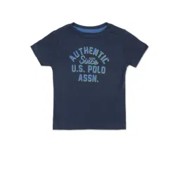 U.S. Polo Assn. Kids Blue Cotton Printed T-Shirt-picture-23