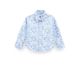 U.S. Polo Assn. Kids Blue Floral Print Full Sleeves Shirt-picture-13