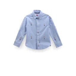 U.S. Polo Assn. Kids Blue Printed Full Sleeves Shirt-picture-39