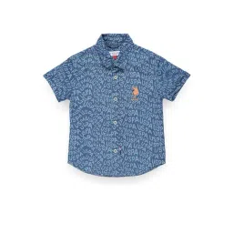 U.S. Polo Assn. Kids Blue Printed Shirt-picture-45