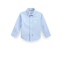 U.S. Polo Assn. Kids Blue Solid Full Sleeves Shirt-picture-14