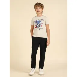 U.S. Polo Assn. Kids Boys Beige Graphic Printed Regular Fit T-Shirt-picture-10