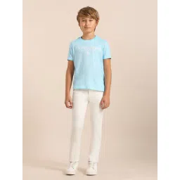 U.S. Polo Assn. Kids Boys Blue Brand Printed Regular Fit T-Shirt-picture-32