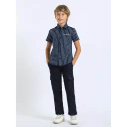 U.S. Polo Assn. Kids Boys Blue Vertical Striped Regular Fit Shirt-picture-24
