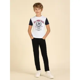 U.S. Polo Assn. Kids Boys White Pure Cotton Regular Fit T-Shirt-picture-14