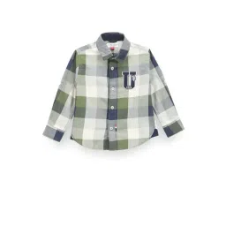 U.S. Polo Assn. Kids Green & Navy Cotton Chequered Full Sleeves Shirt-picture-16