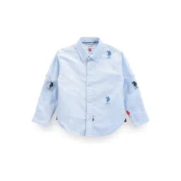 U.S. Polo Assn. Kids Light Blue Printed Full Sleeves Shirt-picture-43