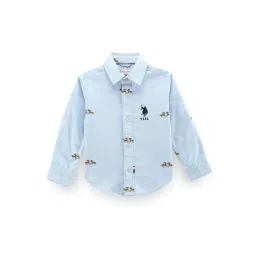 U.S. Polo Assn. Kids Light Blue Printed Full Sleeves Shirt-picture-26