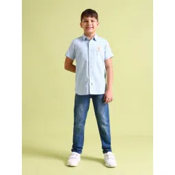 U.S. Polo Assn. Kids Light Blue Solid Shirt-picture-41