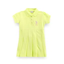 U.S. Polo Assn. Kids Light Green Solid Polo Dress-picture-42