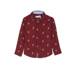 U.S. Polo Assn. Kids Maroon Printed Full Sleeves Shirt-picture-36