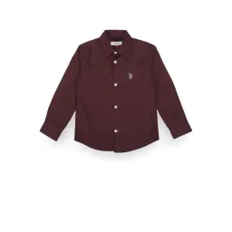 U.S. Polo Assn. Kids Maroon Self Design Full Sleeves Shirt-picture-46