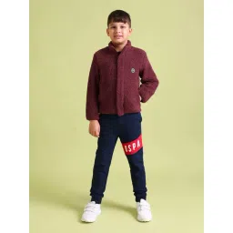 U.S. Polo Assn. Kids Maroon Solid Full Sleeves Jacket-picture-18