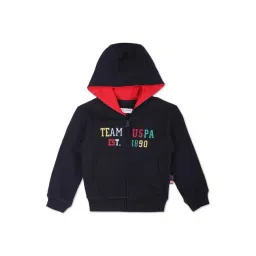 U.S. Polo Assn. Kids Navy & Red Cotton Printed Full Sleeves Hoodie-picture-19