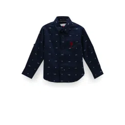 U.S. Polo Assn. Kids Navy Printed Full Sleeves Shirt-picture-36