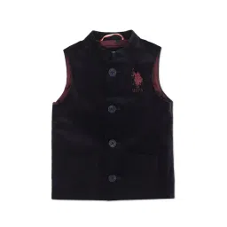 U.S. Polo Assn. Kids Navy Solid Nehru Jacket-picture-10