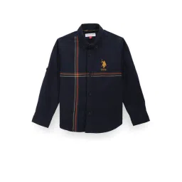 U.S. Polo Assn. Kids Navy Striped Full Sleeves Shirt-picture-41