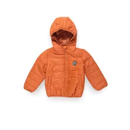 U.S. Polo Assn. Kids Orange Solid Full Sleeves Puffer Jacket image 1