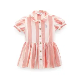 U.S. Polo Assn. Kids Orange Striped Shirt Dress-picture-29