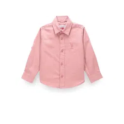 U.S. Polo Assn. Kids Pink Solid Full Sleeves Shirt-picture-35