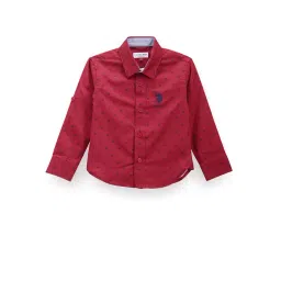 U.S. Polo Assn. Kids Red Printed Full Sleeves Shirt-picture-10