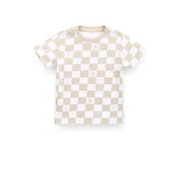 U.S. Polo Assn. Kids White & Beige Chequered T-Shirt-picture-40