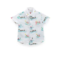 U.S. Polo Assn. Kids White Printed Shirt-picture-14