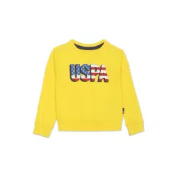 U.S. Polo Assn. Kids Yellow Cotton Printed Full Sleeves Sweatshirt-picture-37