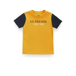 U.S. Polo Assn. Kids Yellow Graphic Print T-Shirt-picture-25