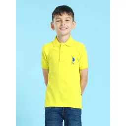 U.S. Polo Assn. Kids Yellow Solid Polo T-shirt-picture-33