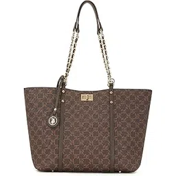 U.S. POLO ASSN. Kylie Monogram Tote Bag | Stylish Tote with Twist Lock |Formal Office Use Handbag for Women | Fits 15" Inch Laptop-picture-10