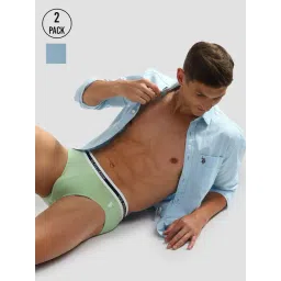 U.S. Polo Assn. Light Green & Sky Blue Briefs - Pack of 2-picture-30