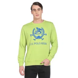 U.S. Polo Assn. Light Green Cotton Regular Fit Printed SweatShirt-picture-32