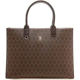 u.s. polo assn. Madison Black tote Handbag |monogram Print for Women| Stylish Handbag for Women |Office Bag and Everyday Use-picture-23