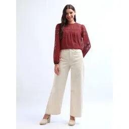 U.S. Polo Assn. Maroon & Blue Printed Top image 4