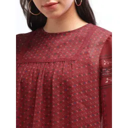 U.S. Polo Assn. Maroon & Blue Printed Top image 5