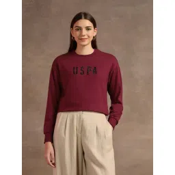 U.S. Polo Assn. Maroon Cotton Graphic Print Sweatshirt-picture-44