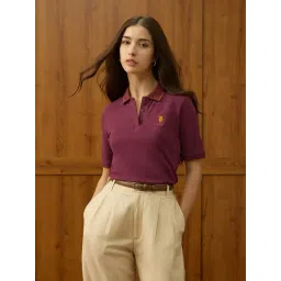 U.S. Polo Assn. Maroon Cotton Regular Fit Polo T-Shirt-picture-34
